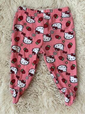 Hello Kitty Pink Strawberry Footed One-Piece